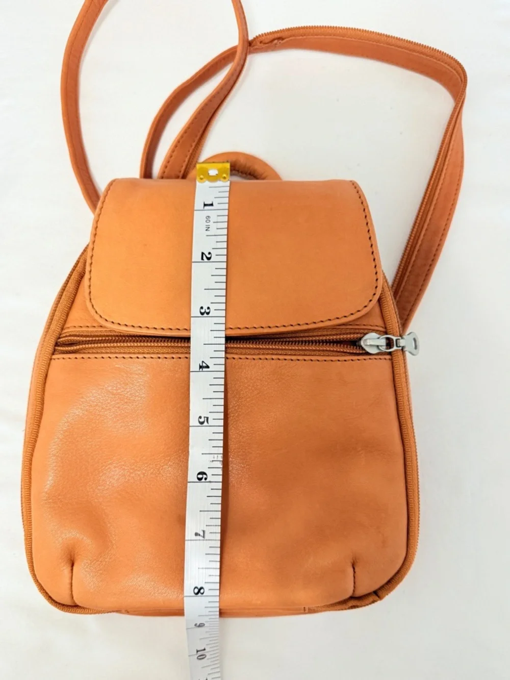 Paul & Taylor Genuine Leather Mini Backpack Tan Convertible Bag Soft Leather USA
